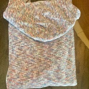 J Jill Large Tall Heather Multi Pullover Hooded Sweater